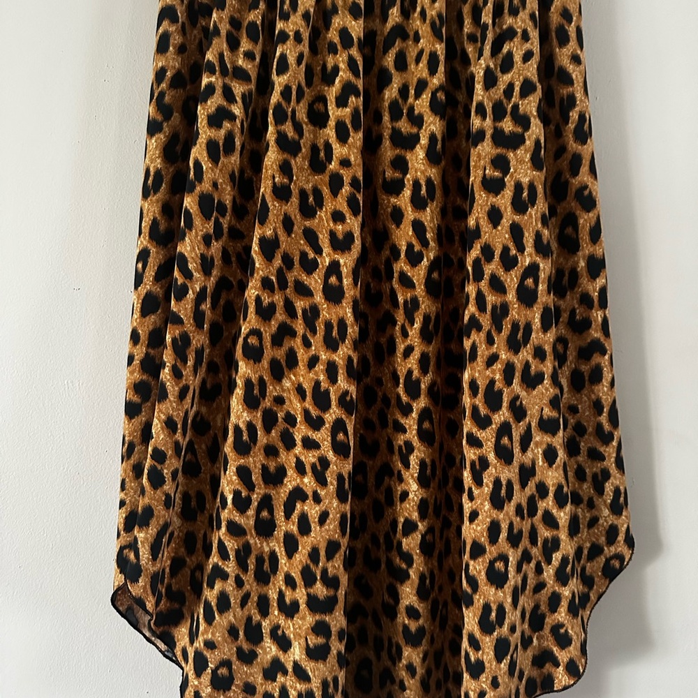 SHEIN Tan and Brown A-Line Midi Skirt for Night Out - Picture 2 of 3